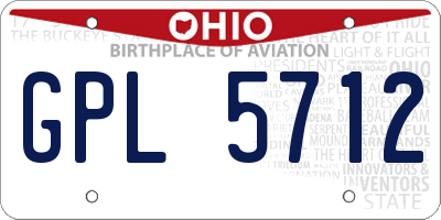 OH license plate GPL5712