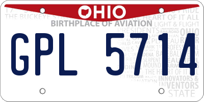 OH license plate GPL5714