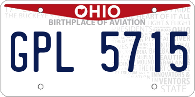 OH license plate GPL5715