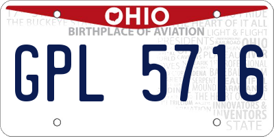 OH license plate GPL5716