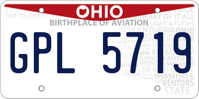 OH license plate GPL5719