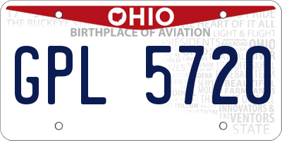 OH license plate GPL5720