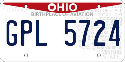 OH license plate GPL5724
