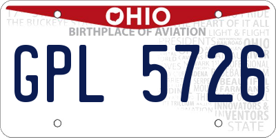 OH license plate GPL5726