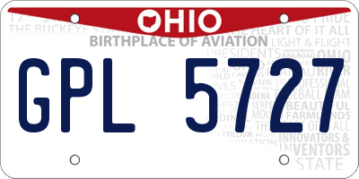 OH license plate GPL5727