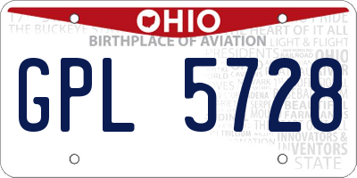 OH license plate GPL5728
