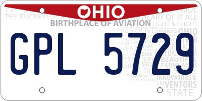 OH license plate GPL5729