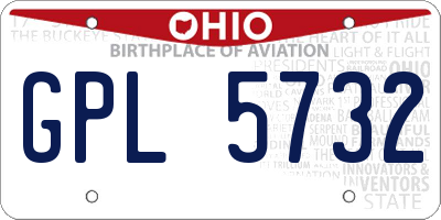 OH license plate GPL5732