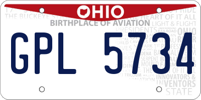 OH license plate GPL5734