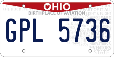 OH license plate GPL5736