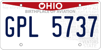 OH license plate GPL5737