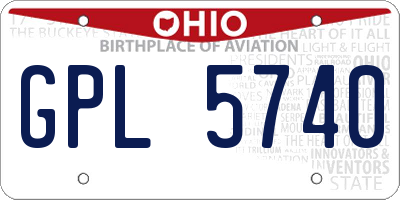 OH license plate GPL5740