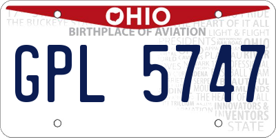 OH license plate GPL5747