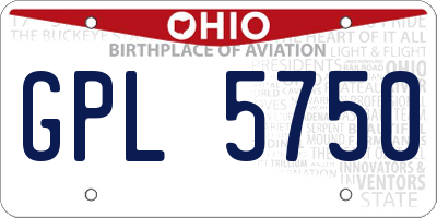 OH license plate GPL5750