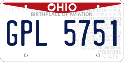 OH license plate GPL5751