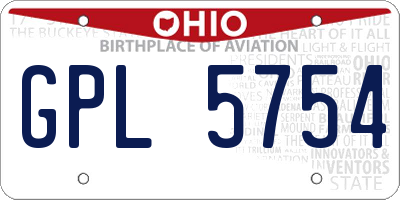 OH license plate GPL5754