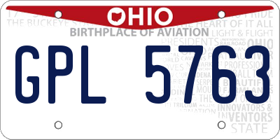OH license plate GPL5763