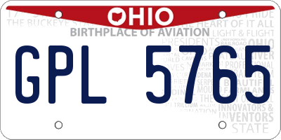 OH license plate GPL5765