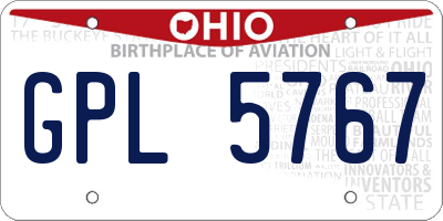 OH license plate GPL5767