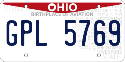 OH license plate GPL5769