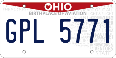 OH license plate GPL5771