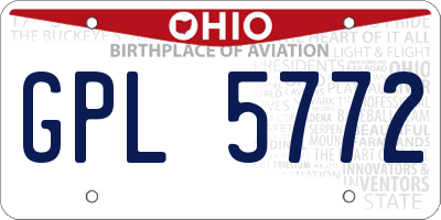 OH license plate GPL5772