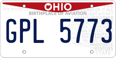 OH license plate GPL5773