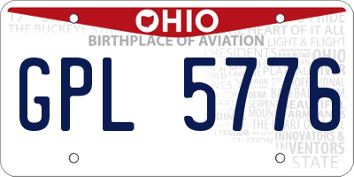 OH license plate GPL5776