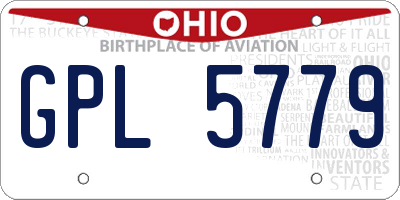 OH license plate GPL5779
