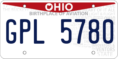 OH license plate GPL5780