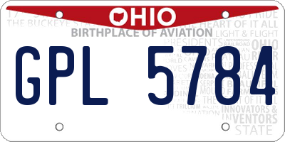 OH license plate GPL5784