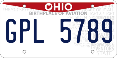 OH license plate GPL5789