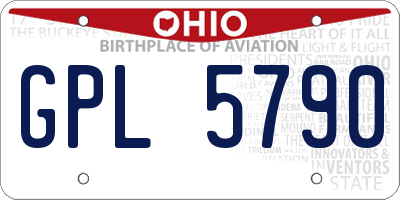 OH license plate GPL5790