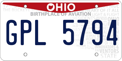 OH license plate GPL5794