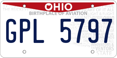 OH license plate GPL5797