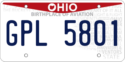 OH license plate GPL5801
