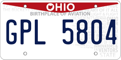 OH license plate GPL5804