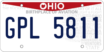 OH license plate GPL5811