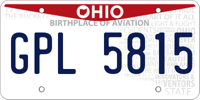 OH license plate GPL5815