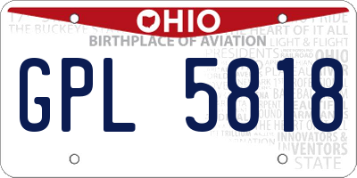 OH license plate GPL5818