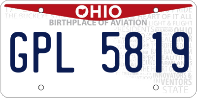 OH license plate GPL5819