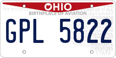 OH license plate GPL5822