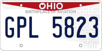OH license plate GPL5823