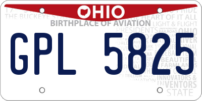 OH license plate GPL5825