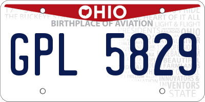 OH license plate GPL5829