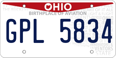 OH license plate GPL5834