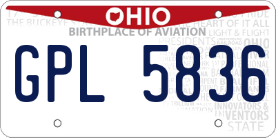 OH license plate GPL5836