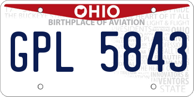 OH license plate GPL5843