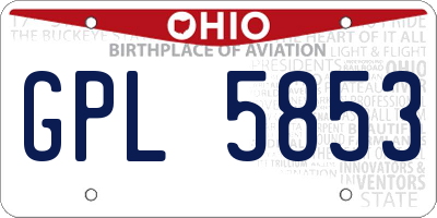 OH license plate GPL5853