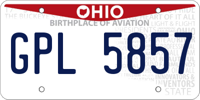 OH license plate GPL5857